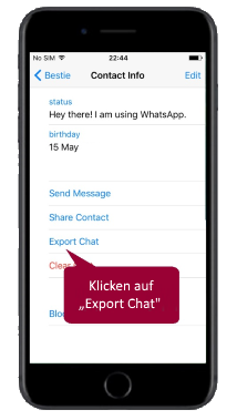 WhatsApp iPhone Chat exportieren