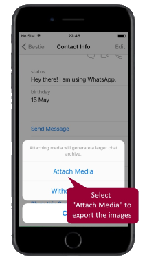 WhatsApp iPhone export chat