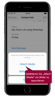 WhatsApp iPhone Chat exportieren