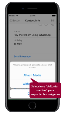 WhatsApp iPhone export chat